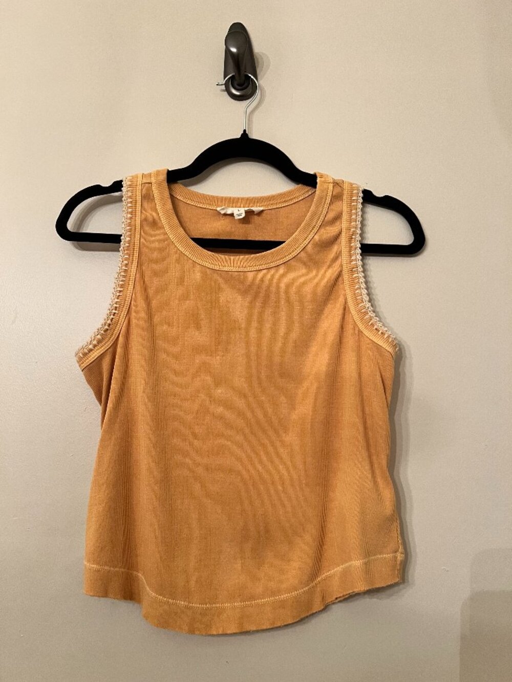 Cleo + Wolf Golden Yellow Tanktop with Crochet Trim